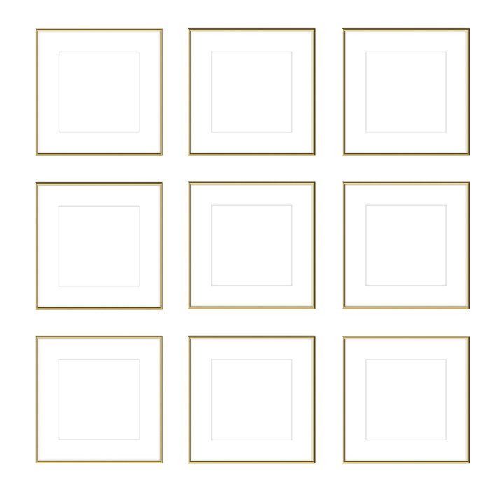 Gallery Wall - The Grids #G902 Ashton (Flat) / Gold Gloss Gallery Walls Made Easy