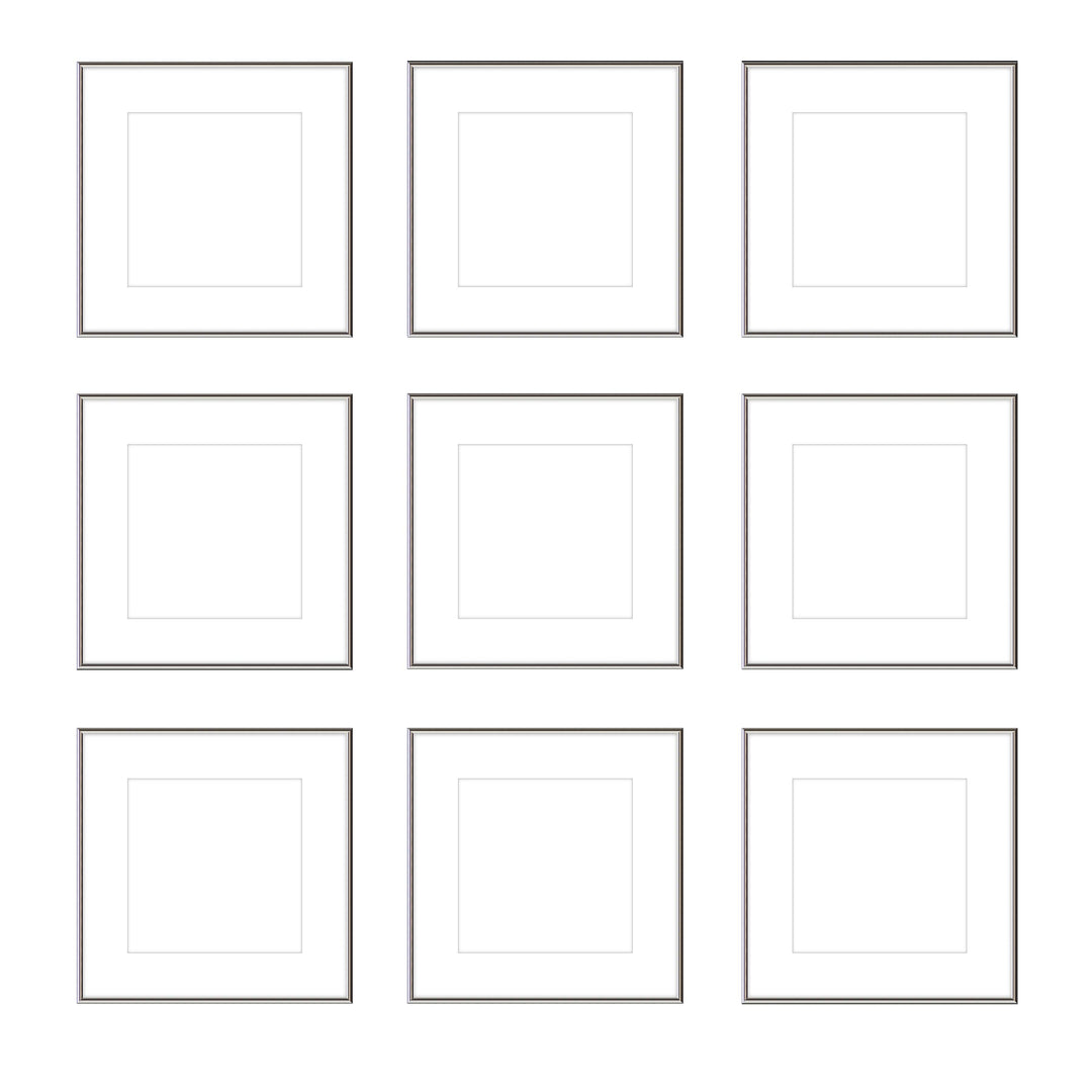 Gallery Wall - The Grids #G902 Ashton (Flat) / Silver Gloss Gallery Walls Made Easy