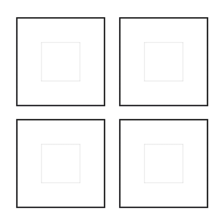 Gallery Wall - The Quads #Q203 Ashton (Flat) / Black Satin Gallery Walls Made Easy