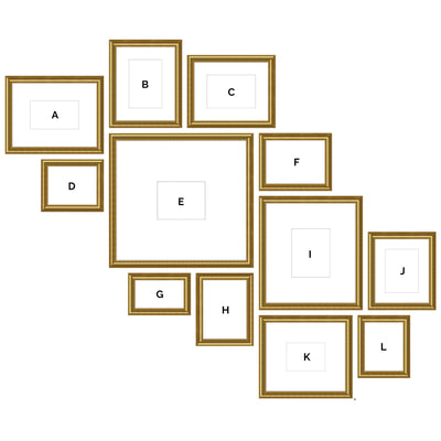 Staircase Art Gallery Wall - #AS125 Graysen / Gold Satin Gallery Walls Made Easy