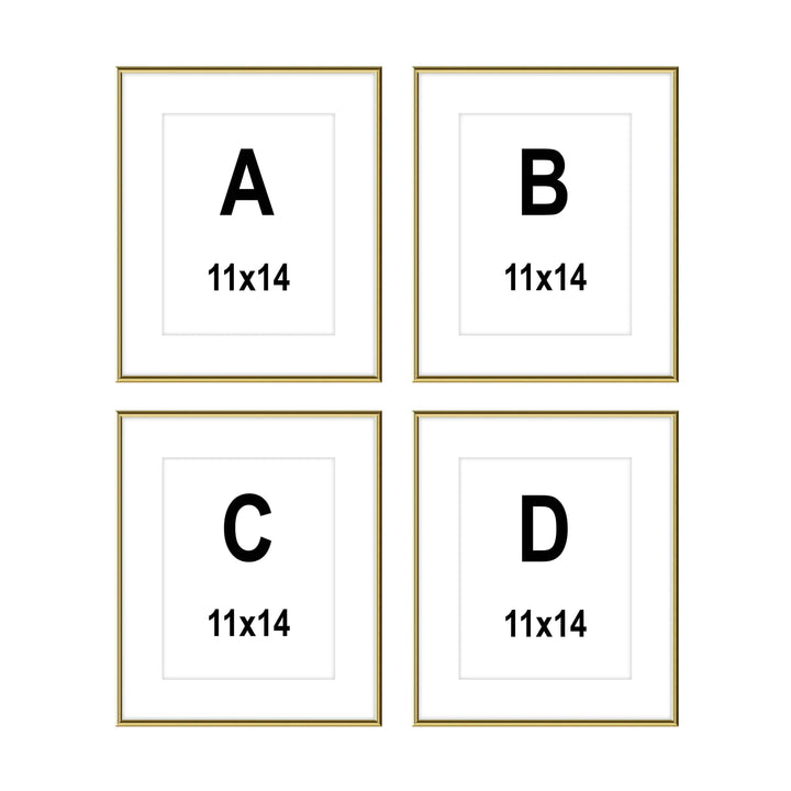 Art Gallery Wall - #Q201 Ashton (Flat) / Gold Gloss Gallery Walls Made Easy