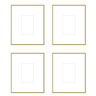 Art Gallery Wall -The Quads #Q204 Ashton (Flat) / Gold Gloss Gallery Walls Made Easy