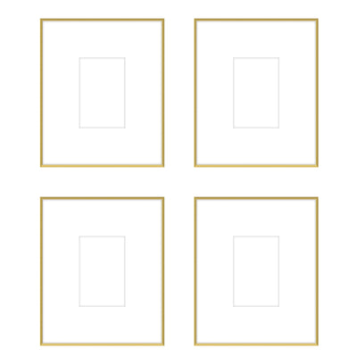 Art Gallery Wall -The Quads #Q204 Ashton (Flat) / Gold Satin Gallery Walls Made Easy
