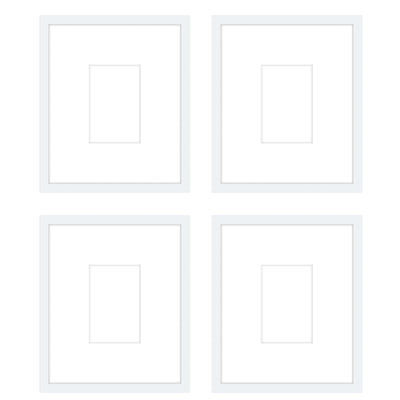 Art Gallery Wall -The Quads #Q204 Jensen / White Gallery Walls Made Easy