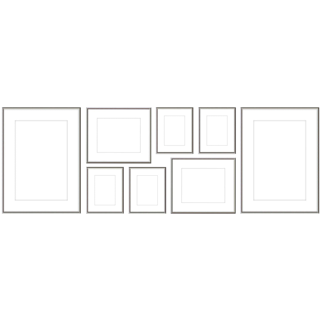 Copy of Gallery Wall - #107 Ashton (Flat) / Silver Gloss Gallery Walls Made Easy
