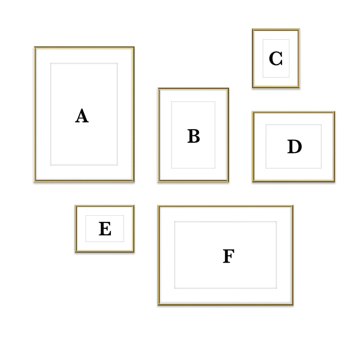 Copy of Gallery Wall #114 Ashton (Flat) / Gold Gloss Gallery Walls Made Easy