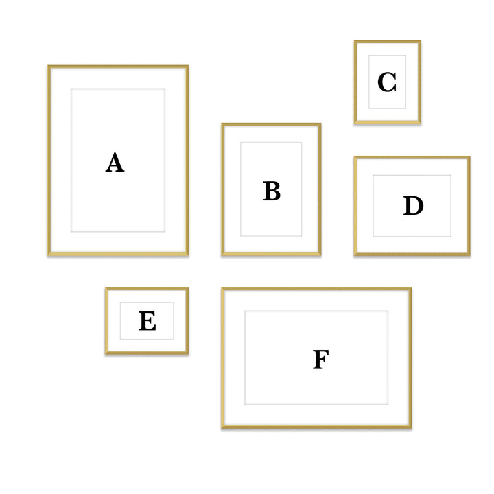 Copy of Gallery Wall #114 Ashton (Flat) / Gold Satin Gallery Walls Made Easy