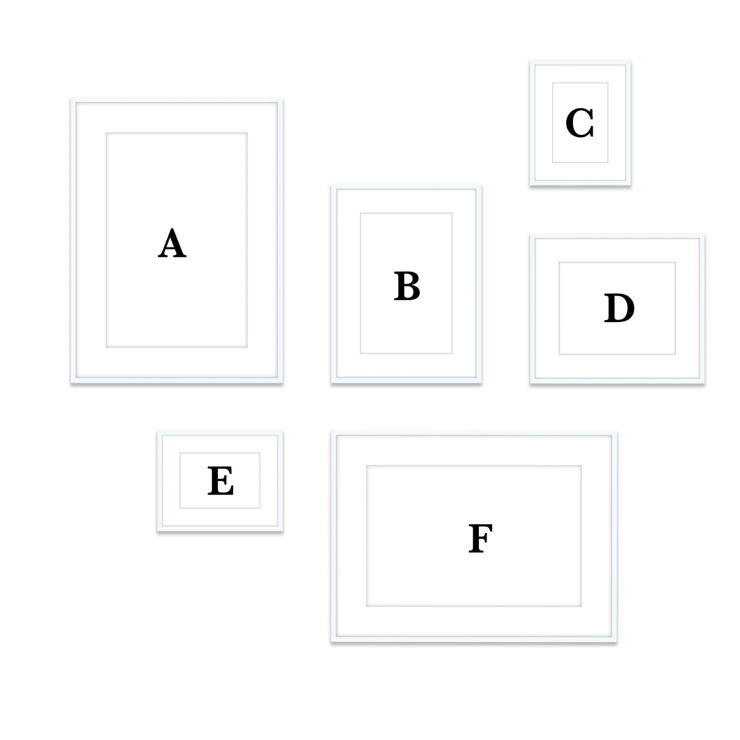 Copy of Gallery Wall #114 Ashton (Flat) / White Gallery Walls Made Easy