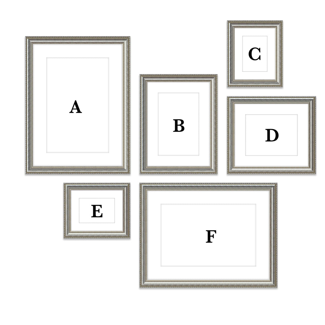 Copy of Gallery Wall #114 Graysen / Silver Satin Gallery Walls Made Easy