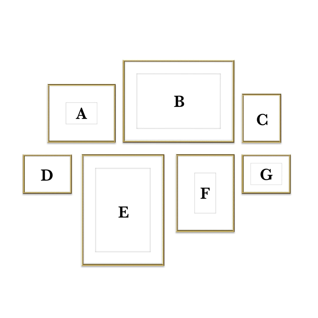 Copy of Gallery Wall #115 Ashton Frame (flat) / Gold Gloss Gallery Walls Made Easy