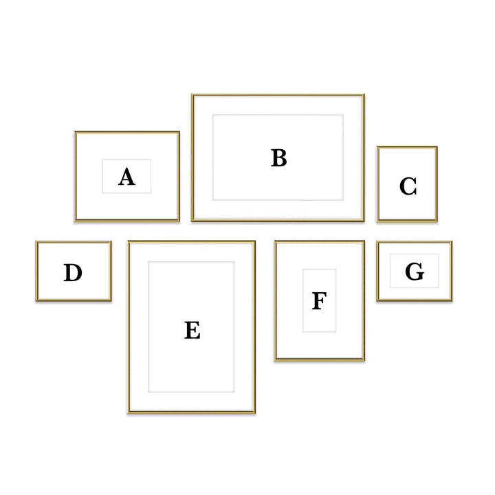 Copy of Gallery Wall #115 Ashton Frame (flat) / Gold Gloss Gallery Walls Made Easy