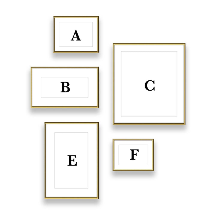 Copy of Gallery Wall #121 Ashton (Flat) / Gold Gloss Gallery Walls Made Easy