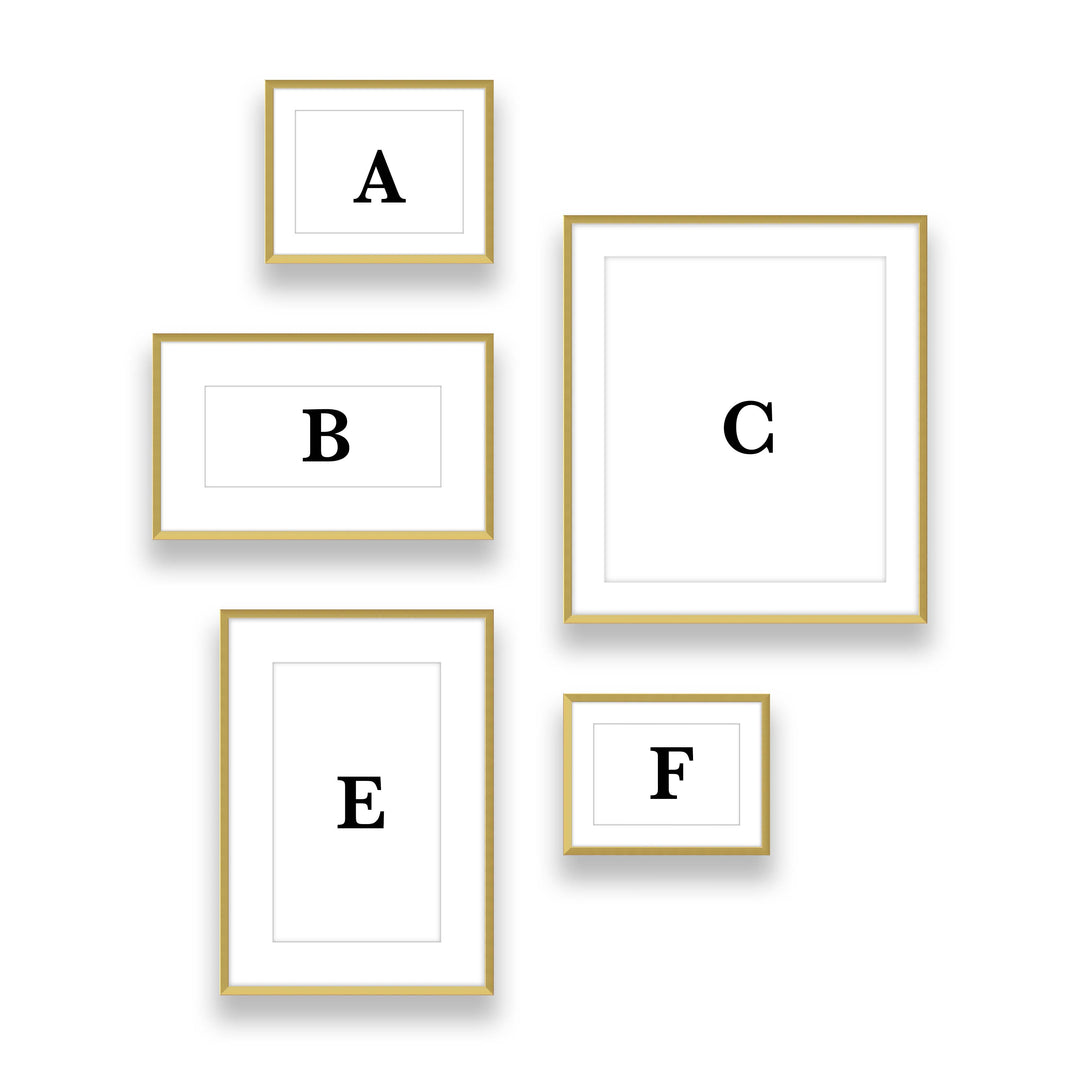 Copy of Gallery Wall #121 Ashton (Flat) / Gold Satin Gallery Walls Made Easy