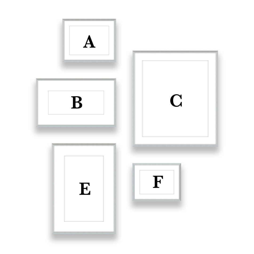 Copy of Gallery Wall #121 Ashton (Flat) / Silver Satin Gallery Walls Made Easy