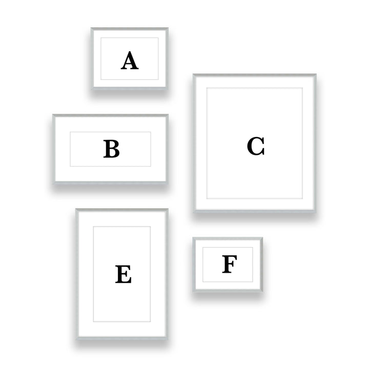 Copy of Gallery Wall #121 Ashton (Flat) / Silver Satin Gallery Walls Made Easy