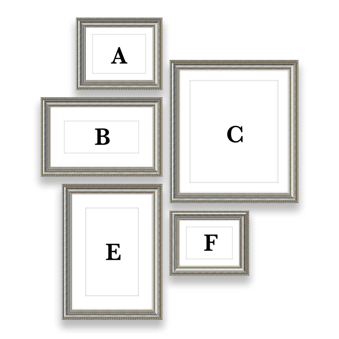 Copy of Gallery Wall #121 Graysen / Silver Satin Gallery Walls Made Easy
