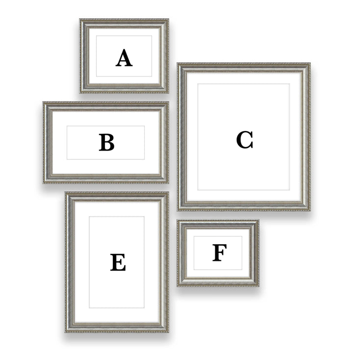 Copy of Gallery Wall #121 Graysen / Silver Satin Gallery Walls Made Easy