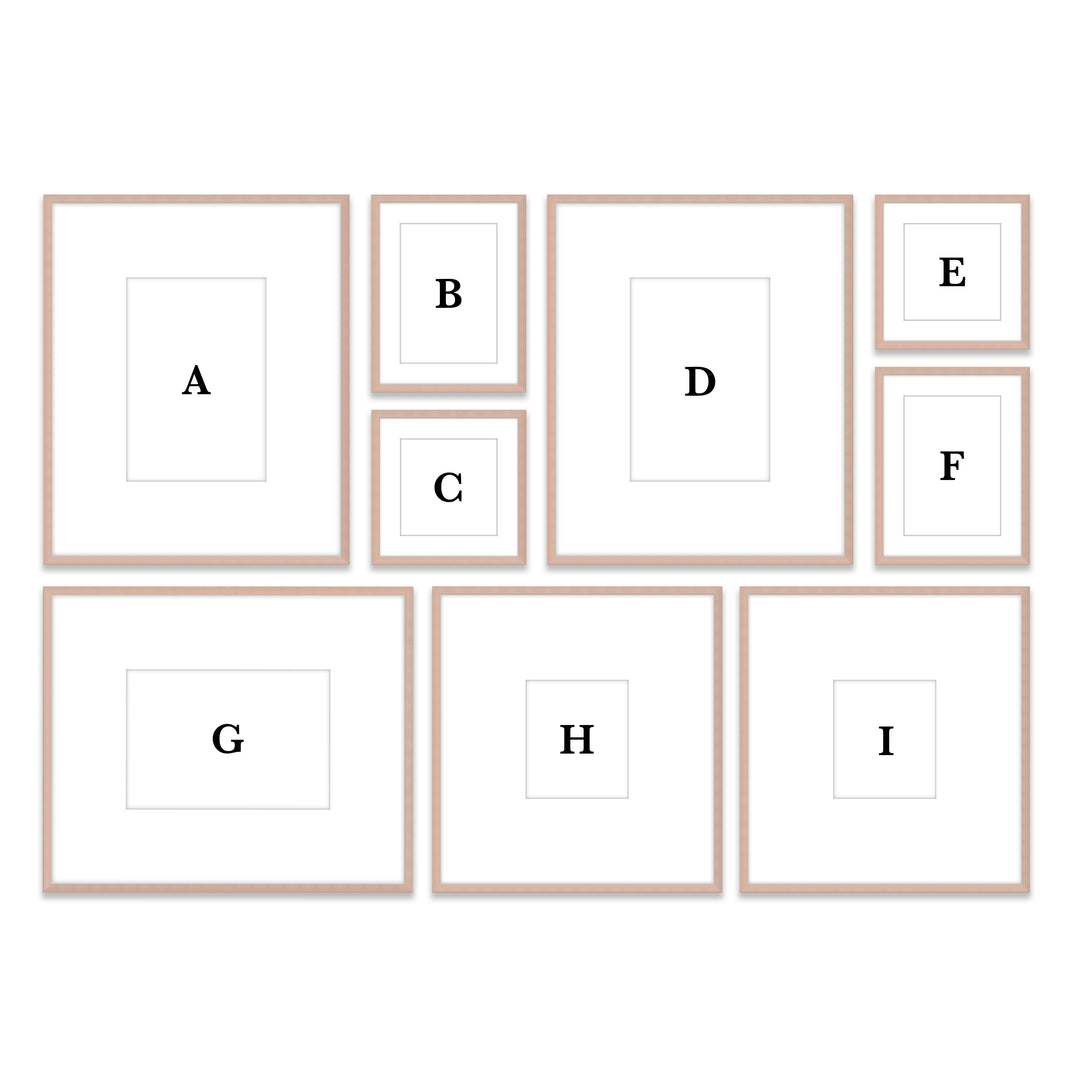 Copy of Gallery Wall #W113 Ashton Frame (flat) / Rose Gold Gallery Walls Made Easy