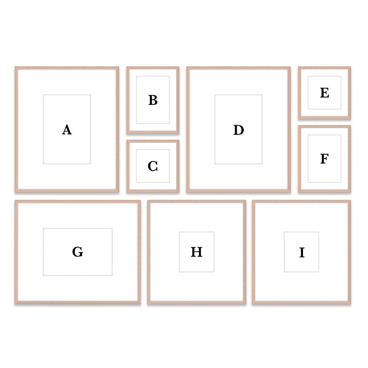 Copy of Gallery Wall #W113 Ashton Frame (flat) / Rose Gold Gallery Walls Made Easy