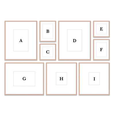 Copy of Gallery Wall #W113 Ashton Frame (flat) / Rose Gold Gallery Walls Made Easy