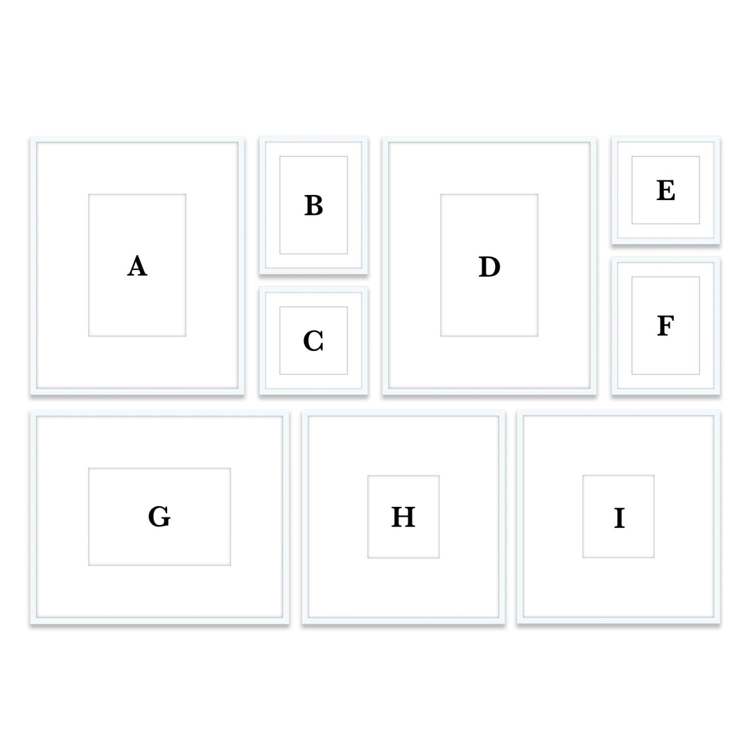 Copy of Gallery Wall #W113 Ashton Frame (flat) / White Gallery Walls Made Easy