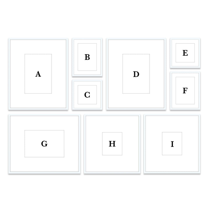 Copy of Gallery Wall #W113 Ashton Frame (flat) / White Gallery Walls Made Easy