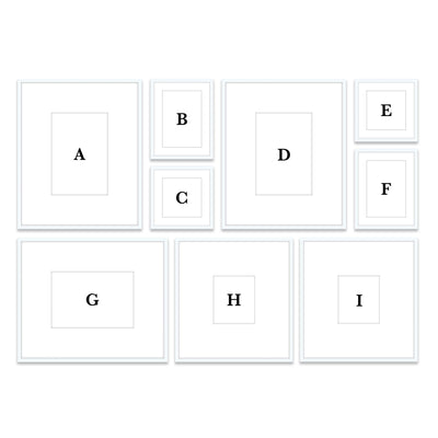 Copy of Gallery Wall #W113 Ashton Frame (flat) / White Gallery Walls Made Easy