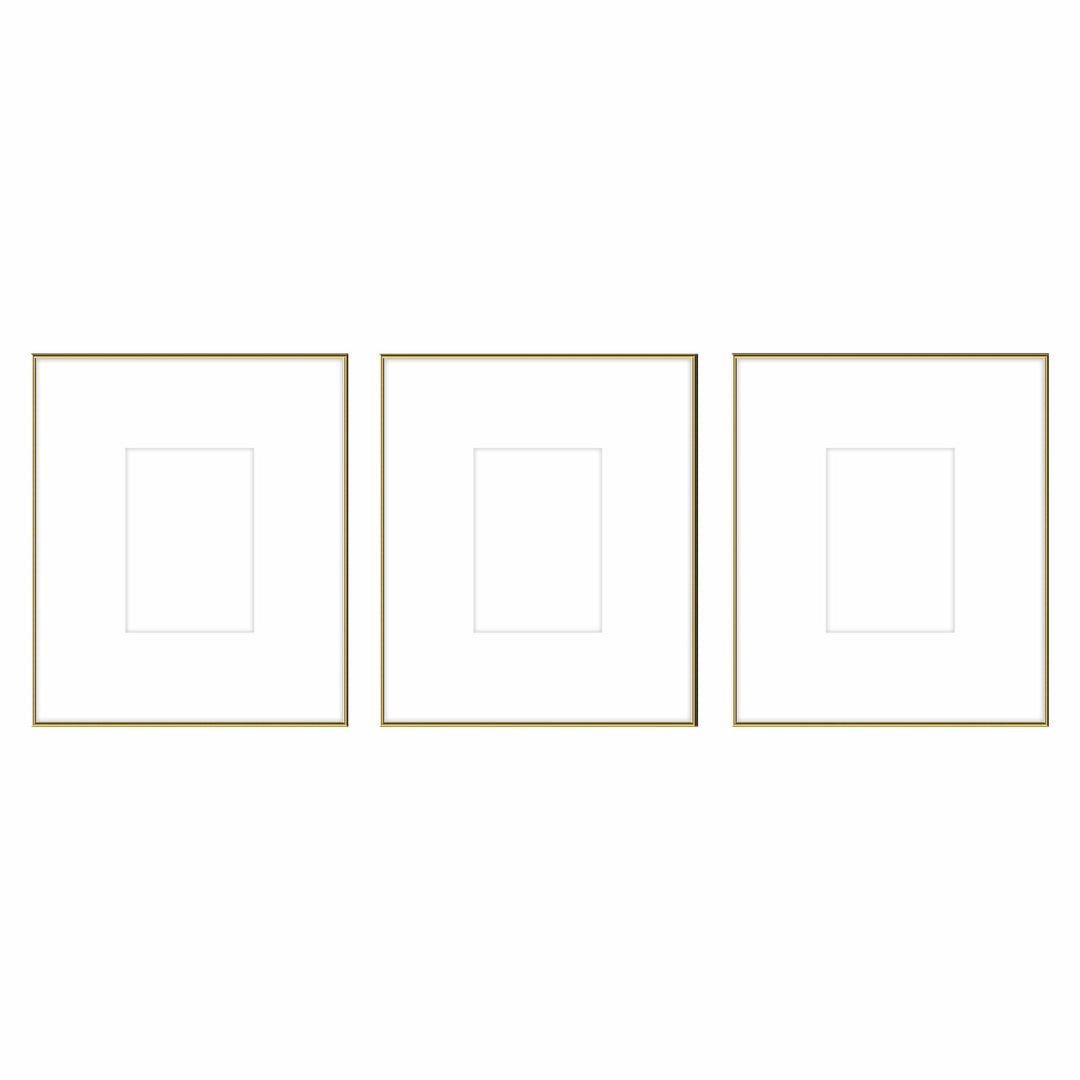 Gallery Wall #102 - Large Triptych Ashton (Flat) / Gold Gloss Gallery Walls Made Easy