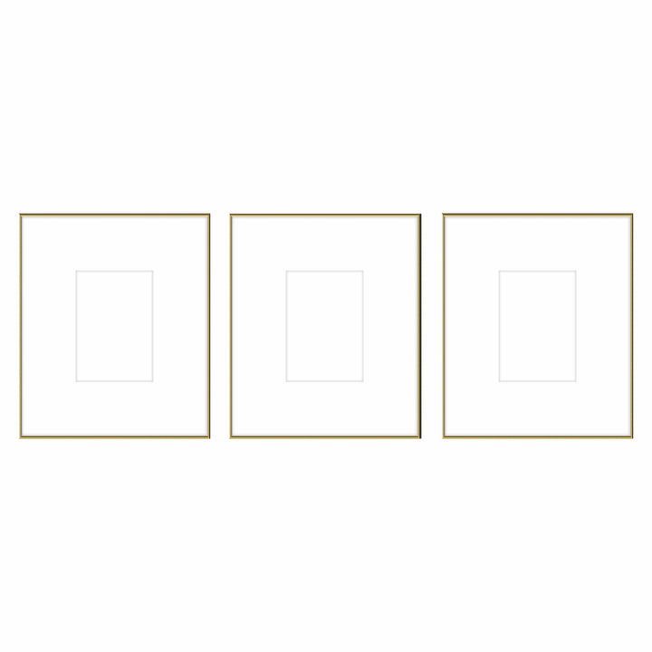 Gallery Wall #102 - Large Triptych Ashton (Flat) / Gold Gloss Gallery Walls Made Easy