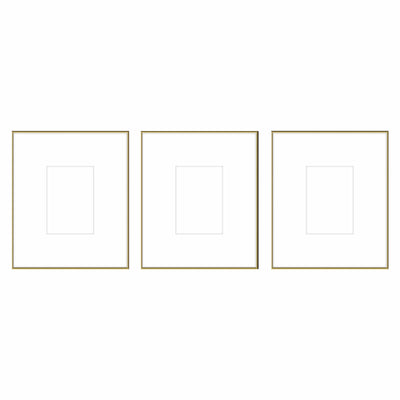 Gallery Wall #102 - Large Triptych Ashton (Flat) / Gold Gloss Gallery Walls Made Easy