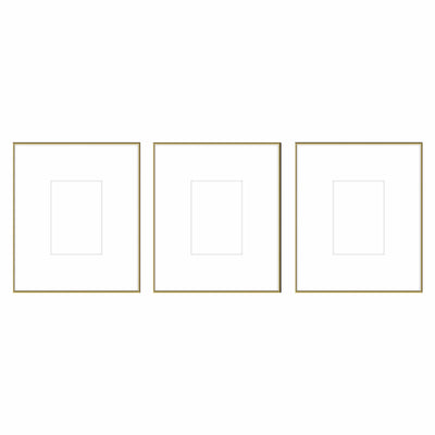 Gallery Wall #102 - Large Triptych Ashton (Flat) / Gold Gloss Gallery Walls Made Easy