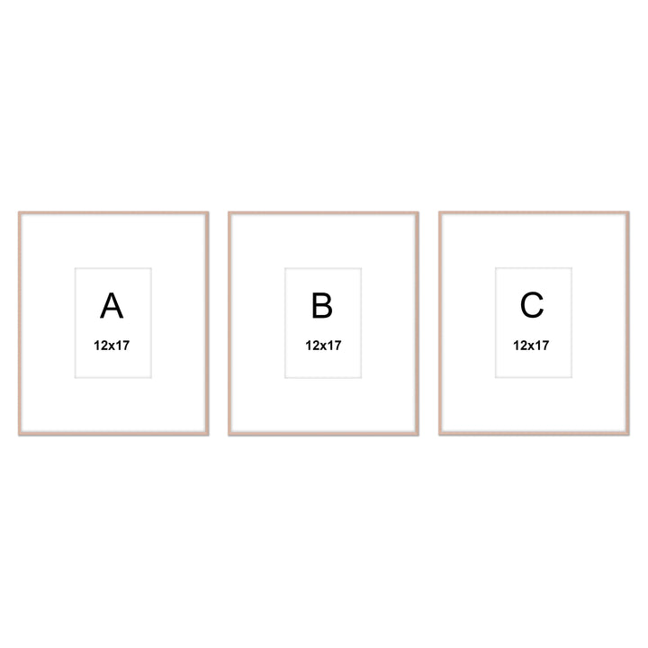Gallery Wall #102 - Large Triptych Ashton (Flat) / Rose Gold Gallery Walls Made Easy