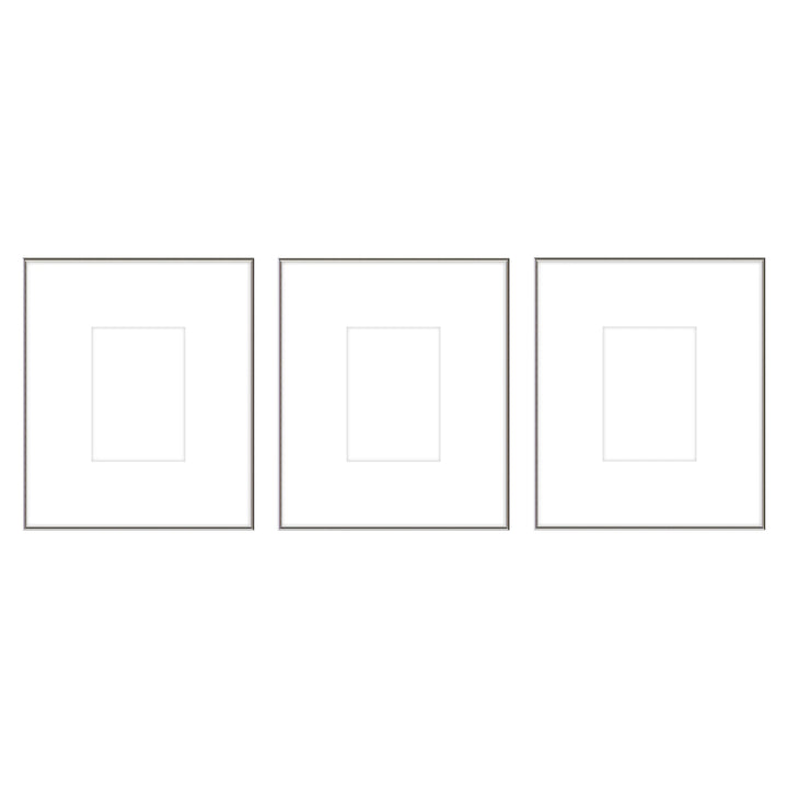 Gallery Wall #102 - Large Triptych Ashton (Flat) / Silver Gloss Gallery Walls Made Easy