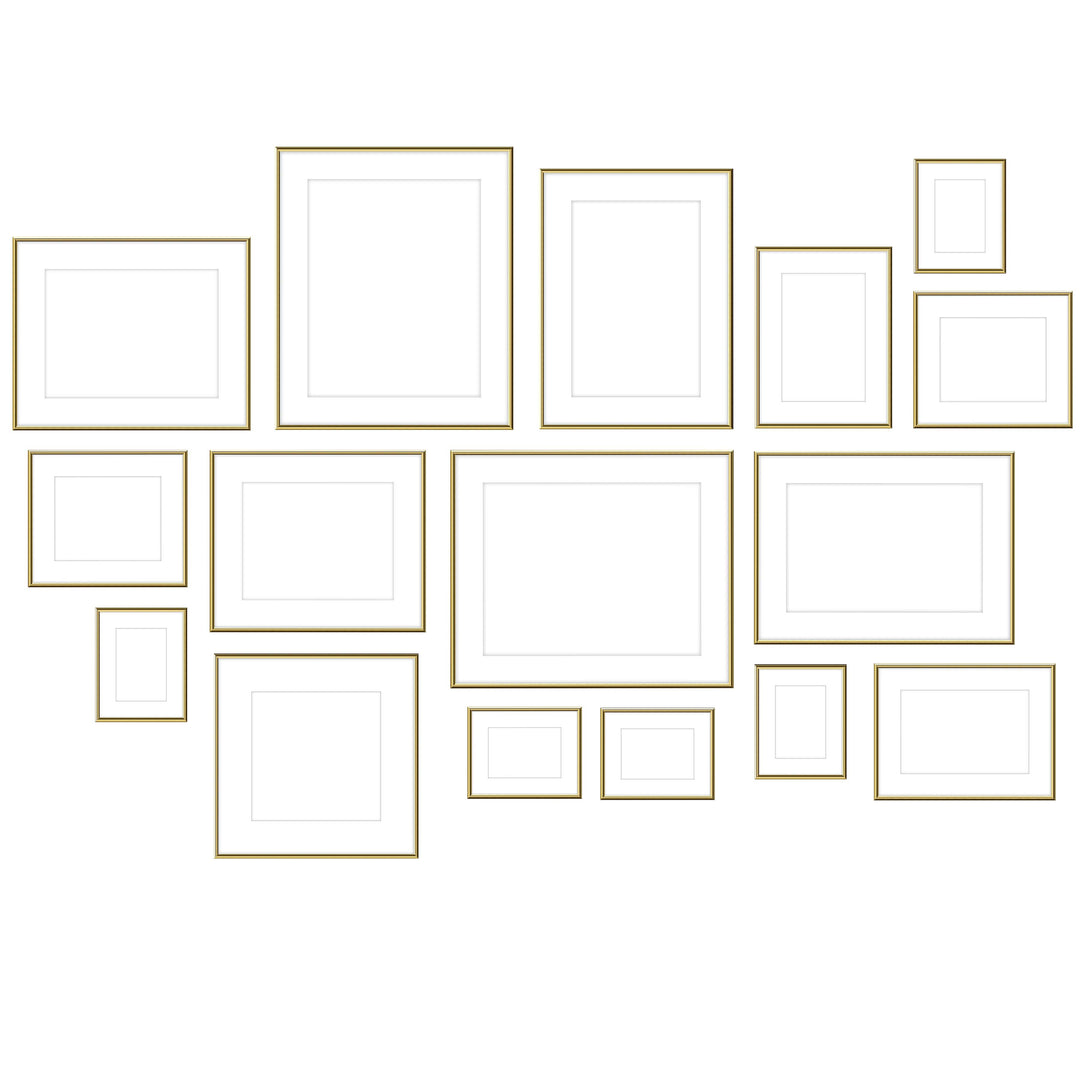 Gallery Wall #109 Ashton Frame (flat) / Gold Gloss Gallery Walls Made Easy