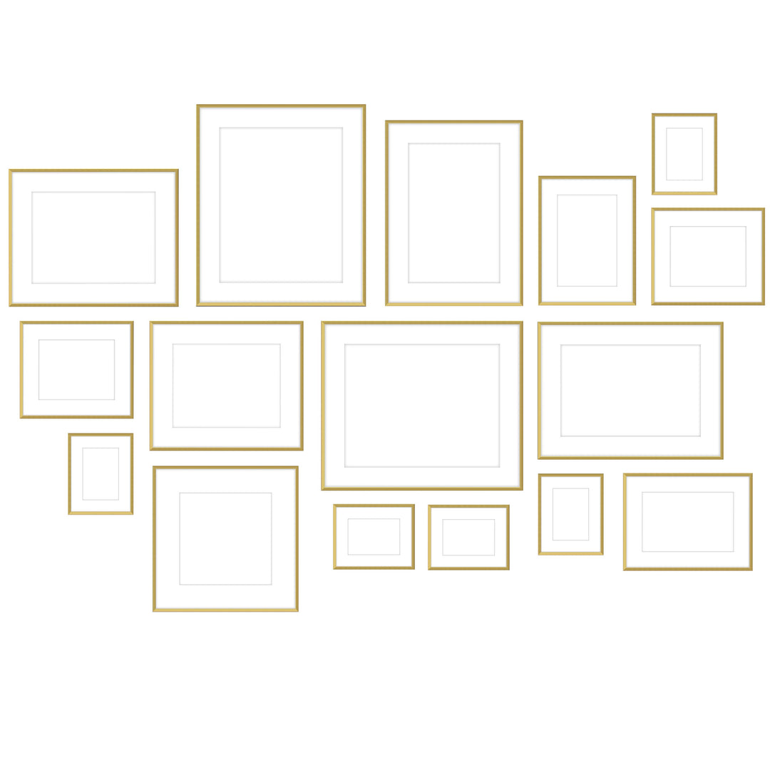 Gallery Wall #109 Ashton Frame (flat) / Gold Satin Gallery Walls Made Easy