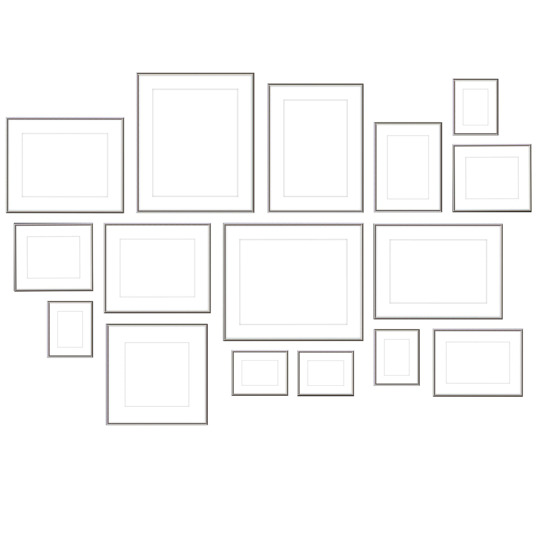 Gallery Wall #109 Ashton Frame (flat) / Silver Gloss Gallery Walls Made Easy