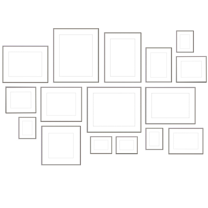 Gallery Wall #109 Ashton Frame (flat) / Silver Gloss Gallery Walls Made Easy