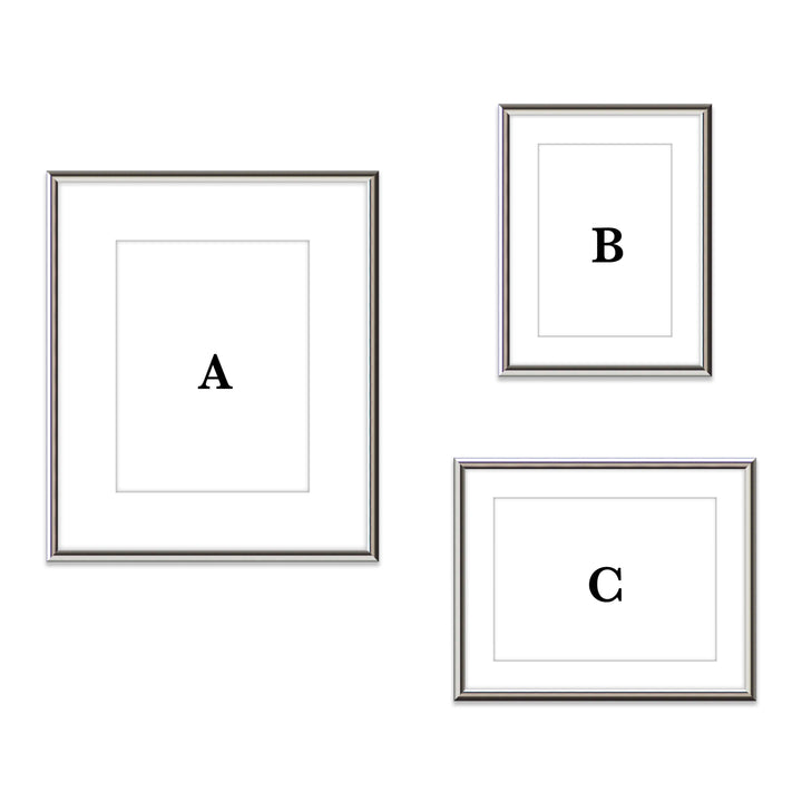 Gallery Wall #802 Ashton (Flat) / Silver Gloss Gallery Walls Made Easy