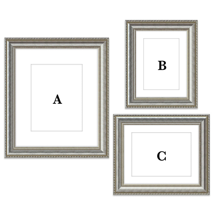 Gallery Wall #802 Graysen / Silver Satin Gallery Walls Made Easy