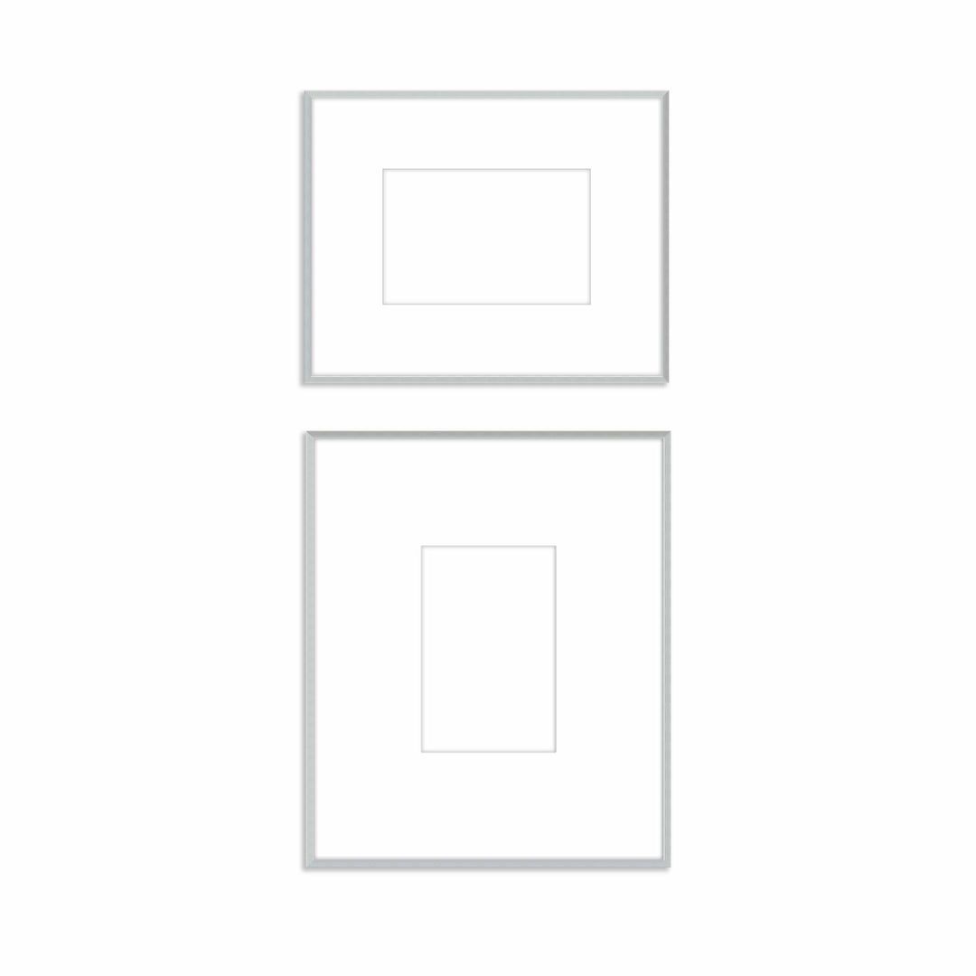 Gallery Wall #808 Ashton Frame (flat) / Silver Satin Gallery Walls Made Easy