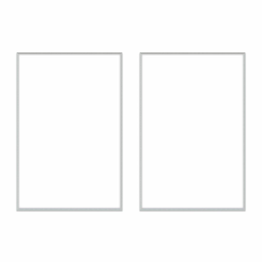Gallery Wall Diptych #122 Ashton Frame (flat) / Silver Satin Gallery Walls Made Easy