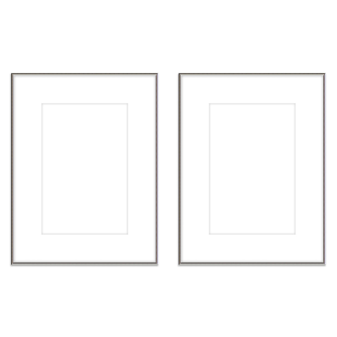 Gallery Wall Diptych #123 Ashton Frame (flat) / Silver Gloss Gallery Walls Made Easy