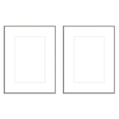 Gallery Wall Diptych #123 Ashton Frame (flat) / Silver Gloss Gallery Walls Made Easy