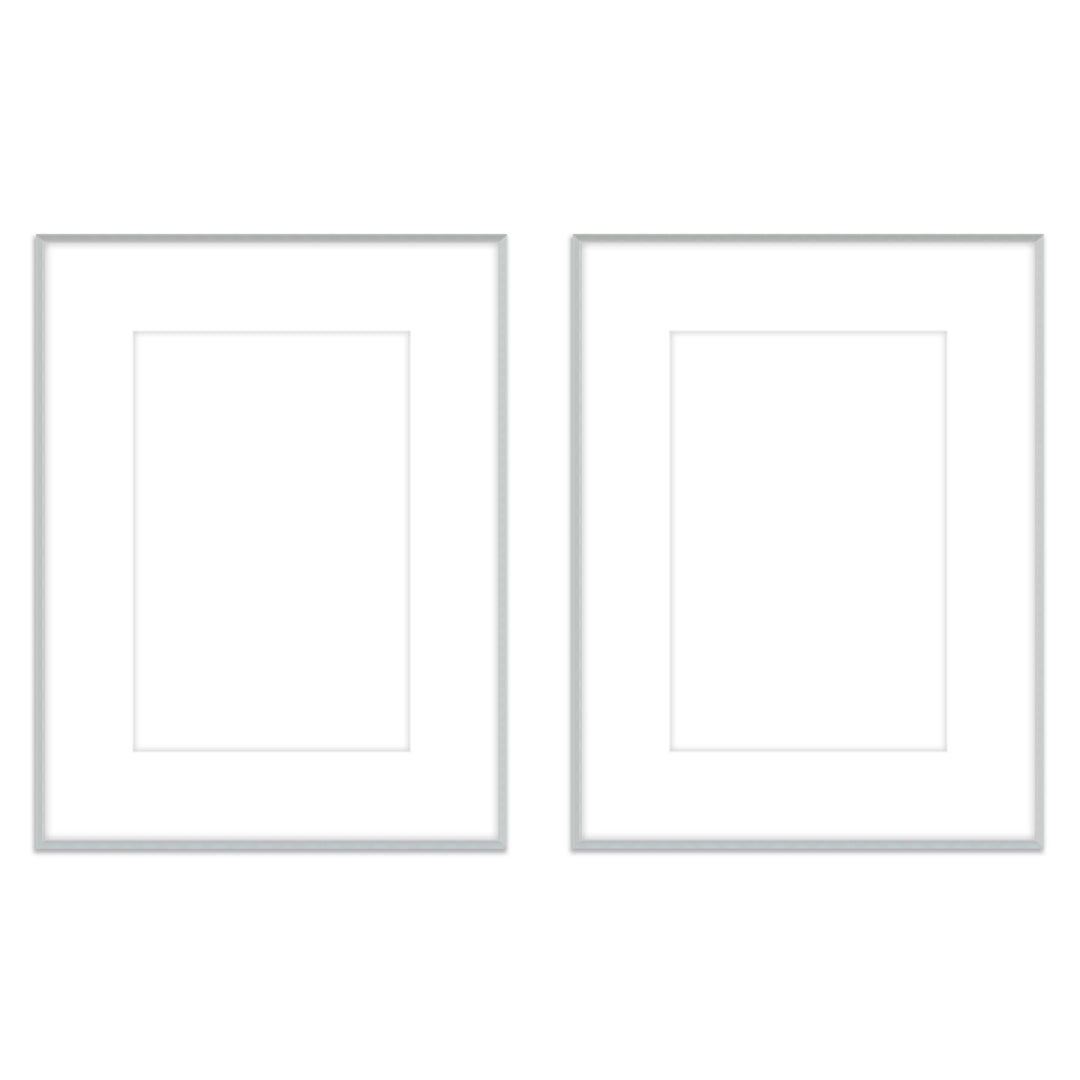 Gallery Wall Diptych #123 Ashton Frame (flat) / Silver Satin Gallery Walls Made Easy