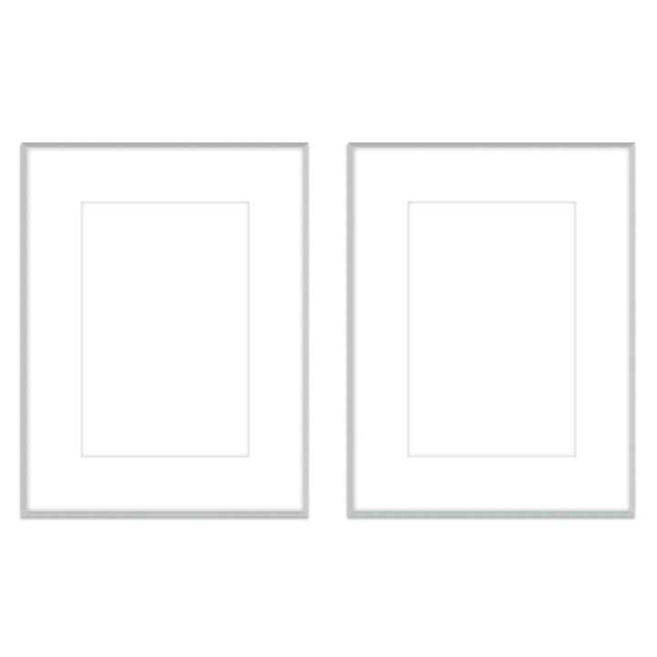 Gallery Wall Diptych #123 Ashton Frame (flat) / Silver Satin Gallery Walls Made Easy