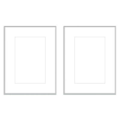 Gallery Wall Diptych #123 Ashton Frame (flat) / Silver Satin Gallery Walls Made Easy