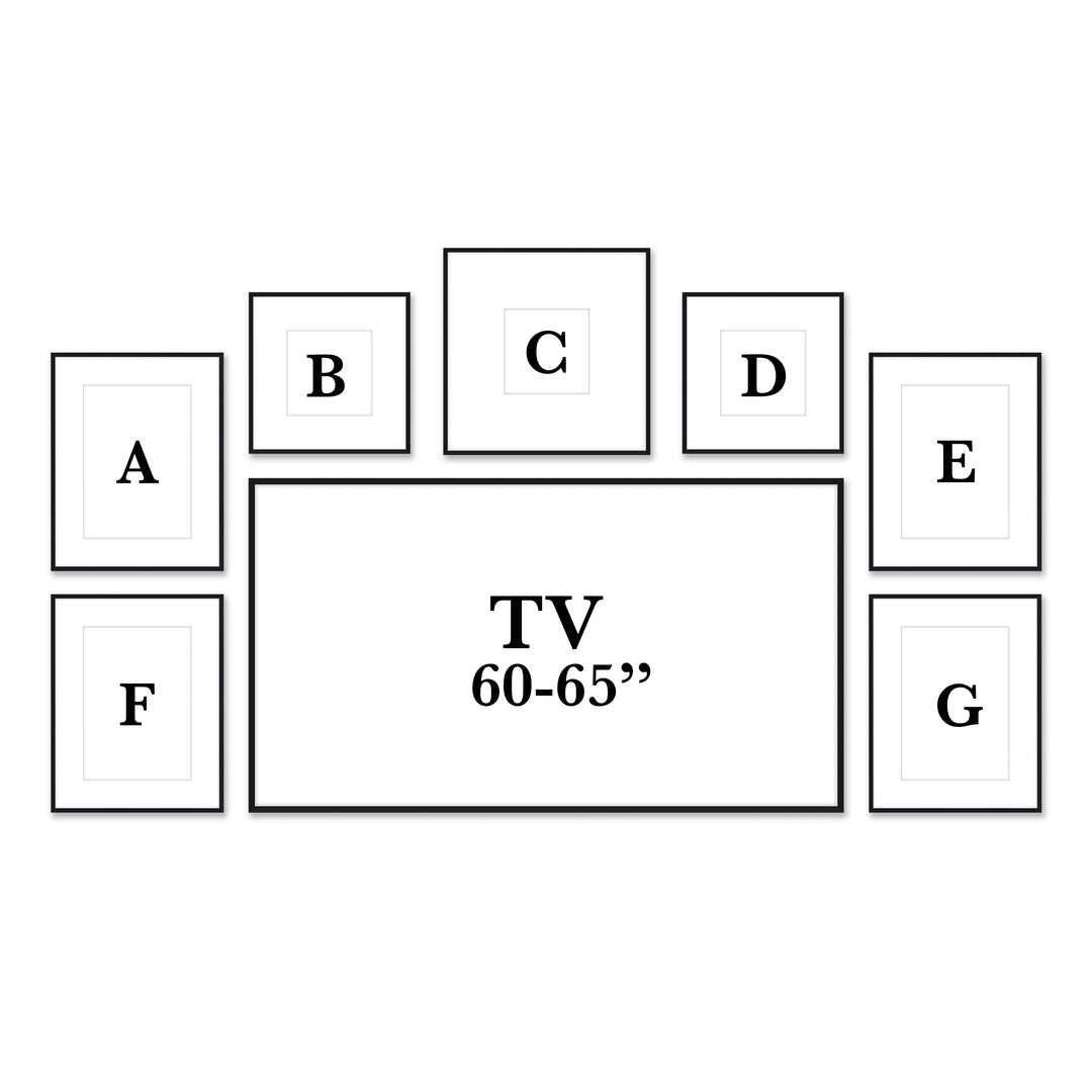 Gallery Wall Multitasker #M151 Ashton Frame (flat) / Black Satin Gallery Walls Made Easy