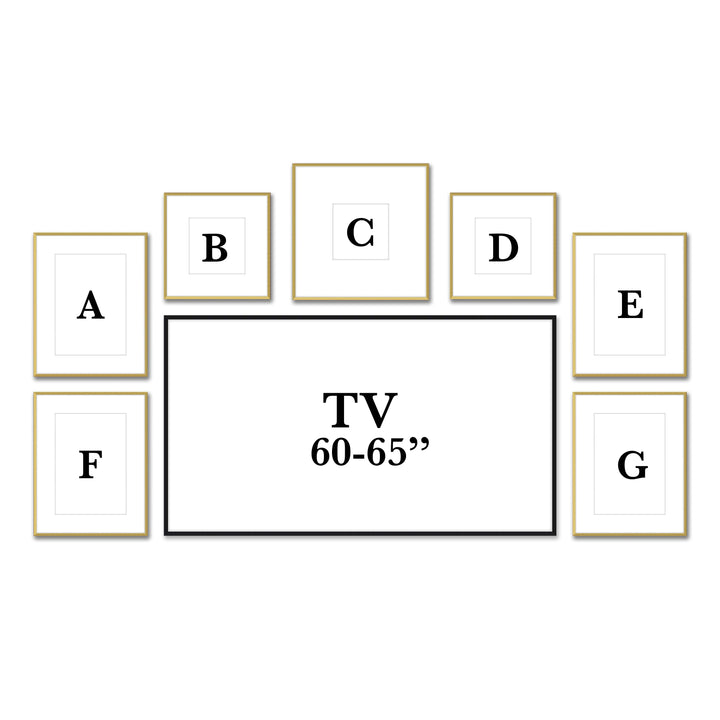 Gallery Wall Multitasker #M151 Ashton Frame (flat) / Gold Satin Gallery Walls Made Easy
