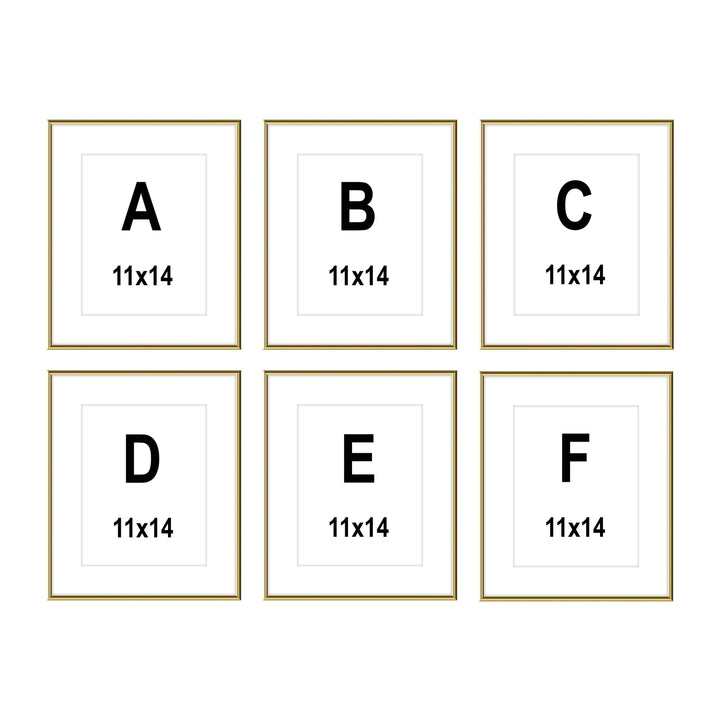 Gallery Wall - The Grids #G601 Ashton (Flat) / Gold Gloss Gallery Walls Made Easy