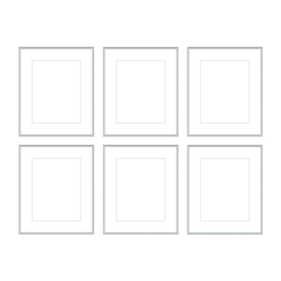 Gallery Wall - The Grids #G601 Ashton (Flat) / Silver Satin Gallery Walls Made Easy